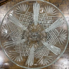 Vintage Covetro Italian Serving Bowl Pineapple Panels Starburst Bottom