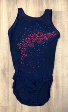 Decathlon Turnanzug Gr. S Domyos Gymnastik Wettkampf Trikot dunkelblau ärmellos