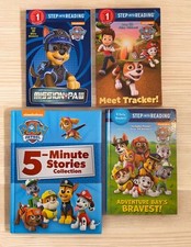 Paw Patrol Books Lot Of 4 Paperback And Hardbacks 5 minute Stories Stickers EUC