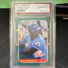 1987 Donruss The Rookies Bo Jackson #14 Kansas City Royals Rookie KDA Graded 10