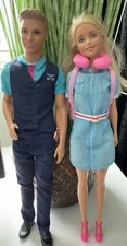 Mattel Barbie Ken Airline Pilot Doll With Barbie Passenger Doll And Accessories