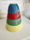 Vintage Pyrex Primary Colors Nesting Mixing Bowls Set 401-404 Nice & Glossy