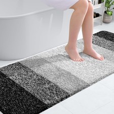 OLANLY Bathroom Runner Rugs Mat 70x24, Extra Soft Absorbent 70" X 24", Black
