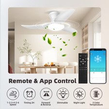 LED Ceiling Light With Fan Three Leaf Straight Blade Fan