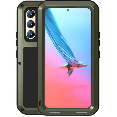 Handyhülle mit Glas für Galaxy S22 5G Love Mei Case Cover Futeral Tasche Grün