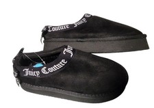 Juicy Couture Black Olyana C Closed Toe Clog Slippers NEW Sz 6 Rhinestone Charm