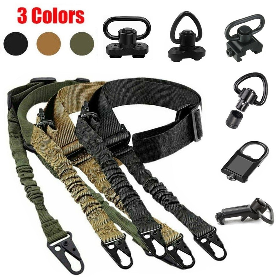 Tactical 2 Point Sling Adjustable Gun Rifle Strap M LOK QD Sling Swivels Mount