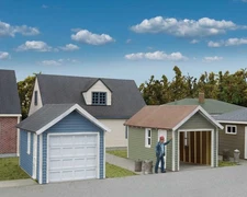 Walthers Cornerstone HO Scale Building/Structure Kit Single-Car Garage (2-Pack)