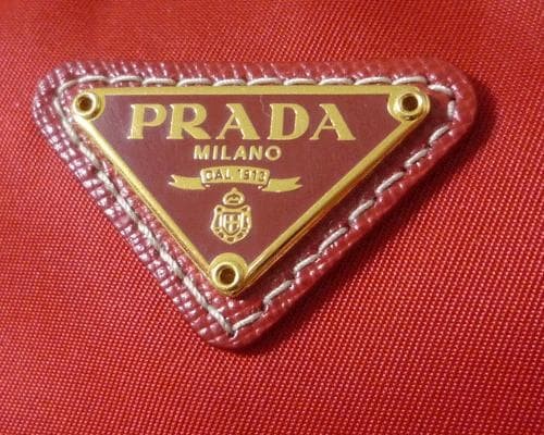 PRADA nylon red triangular logo plate cosmetic po… - image 3