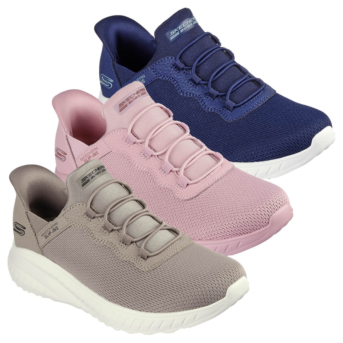 Skechers Womens 2025 BOBS Sport Squad Chaos Slip In Memory Foam Trainers