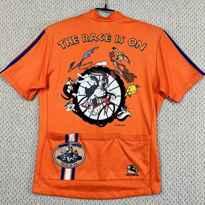 Vtg Giordana Cycling Jersey Men XL Orange Looney Tunes The Race Is