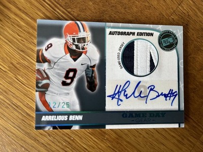 2010 Press Pass Game Day Arrelious Benn Illinois GU Jersey/Autograph Card /25