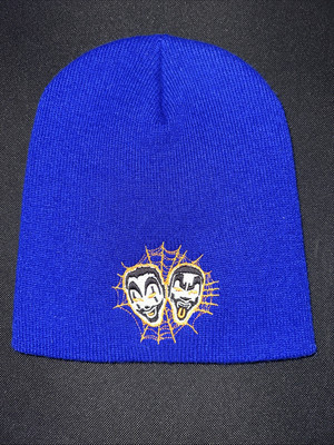 ICP Insane Clown Posse Winter Hat/Skullie/Beanie Spiderwb Design Blue