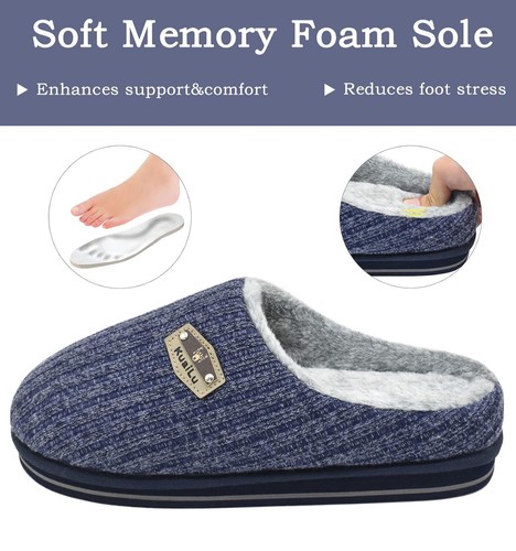 KuaiLu Pantofole Uomo Pantofole Mule Scuff Taglia 6UK, 7US (Blu) - Foto 2 di 6