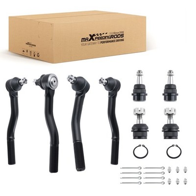 8pc Front Suspension Ball Joints Tie Rod Ends for 1999 -2004 Jeep Grand Cherokee