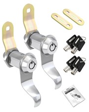Naissian RV Locks for Storage 1 1/8" Pack of 2 & 4 Key Alike, Silver