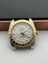 Tudor Classic Date+Day 41mm Gold Linen Dial Two-Tone Auto 23013 vintage antique