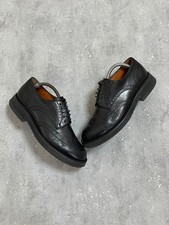 Santoni Black Men's Leather Brogue Derby Shoes UK 7 / US 8 Made In Italy