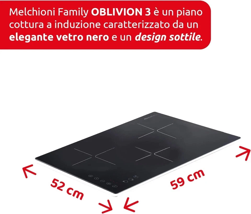 Family OBLIVION 3, Piano Cottura Induzione, Portatile, 3 Fuochi, Funzione timer - Immagine 3 di 3