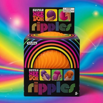 Orange Super NeeDoh Ripples XL Textured Nee Doh Ball Giant Squishy
