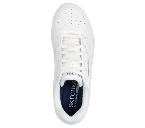 Skechers Sport Court 2.0 Sneaker Uomo Bianche in Pelle Scarpe con Memory Foam - Zdjęcie 5 z 5