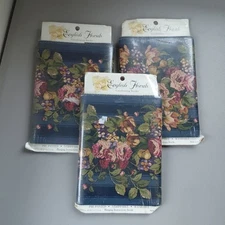 3 ENGLISH FLORALS Wallpaper Border VTG HAMPSIRE Floral on Blue NIP Cottagecore