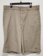 DICKIES Loose Fit Twill Work Shorts 13" Inseam Men's Sz 38 Khaki 42283KH