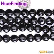 Natural Black Agate Onyx Gemstone Loose Beads For Jewelry Making Strand 15" NF