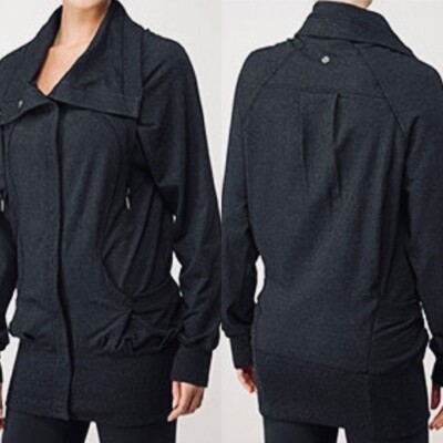 RARE Lululemon Refresh Snap Jacket Charcoal Grey Ladies 4