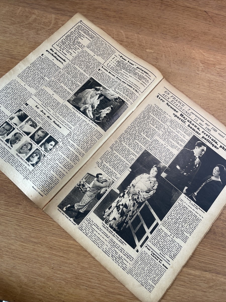 Journal Pour Vous L'Intran N°14 – 1929 – Olga Tschekowa – Cinéma Vintage