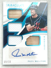 2018 Immaculate Baseball Quad Materials Auto Jersey 9/10 Paul Molitor Relic