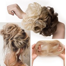 Wrap On Remy Messy Bun Piece 100 Human Hair Scrunchie Updo Extensions Pony Tail