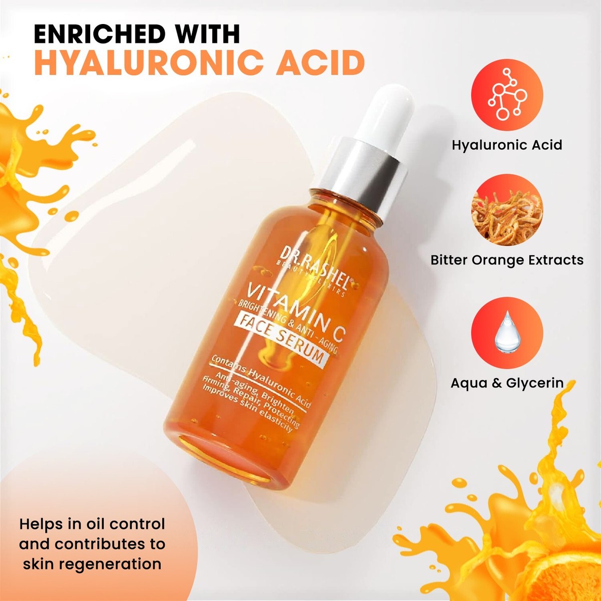 Dr Rashel Vitamin C Brightening Face Serum Hyaluronic Acid