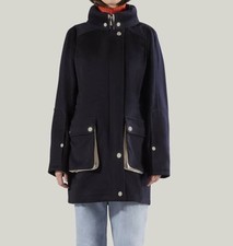 $796 Jane Post Women's Blue Oversize Wool Marina Wool Coat Size S