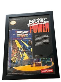 FRAMED Retro 1980&rsquo;s Bionic Commando ad/poster NES Video Game Wall Art Decor