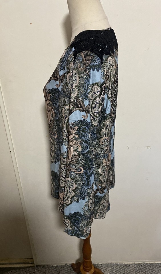 LOOBIE’S STORY Silk floral Blouse Size 14 eBay