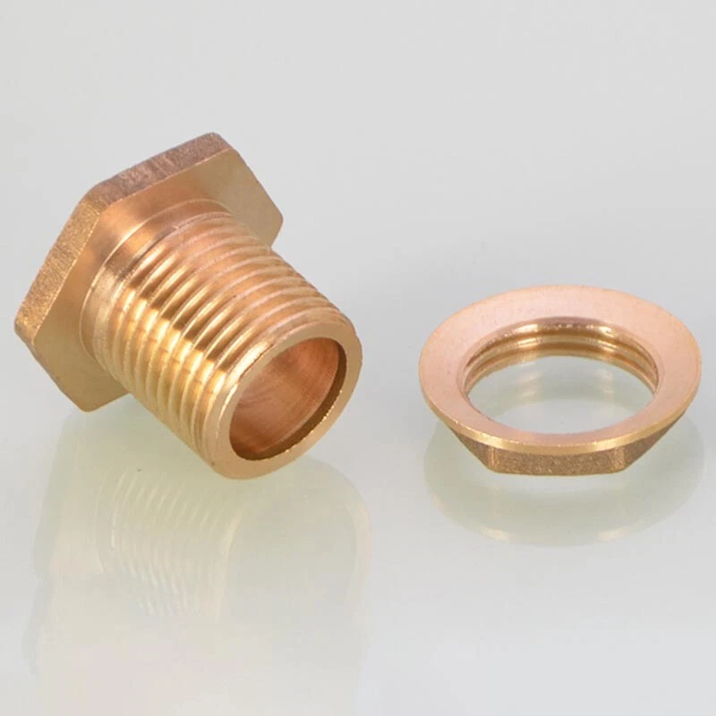 Dado flangiato in ottone 1/2" 3/4" 1" BSP per rubinetti lavabo adatto dado filettato 20/25/32 mm - Immagine 4 di 4