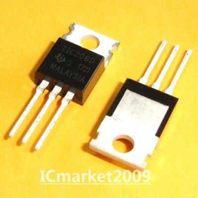 50 PCS TIC206D TO-220 TIC206 Silicon Bidirectional Triode Thyristor Transistor #