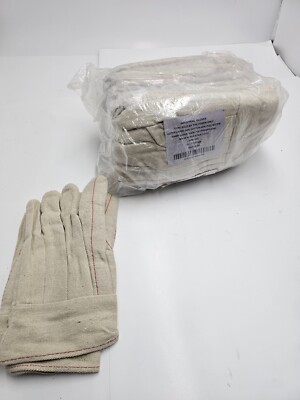 (12 PAIRS) PIP 92-918BTO Double Palm Gloves, Nap-Out Finish Band Top Mens Size