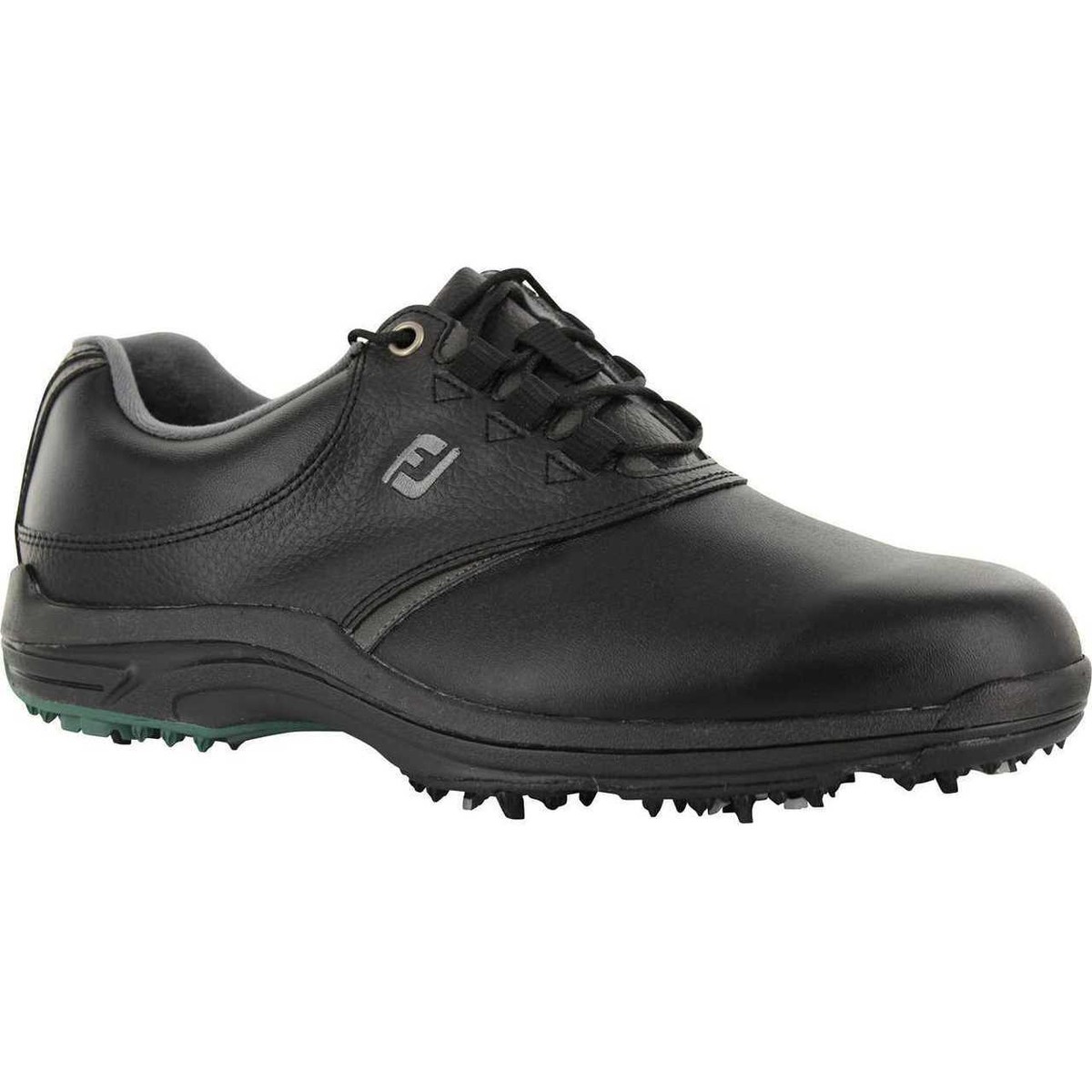 FootJoy GreenJoys Mens Golf Shoes Black Silver Spiked 58038 Size‎ 8 M FootJoy Leather Upper Black Golf Shoes for Men for sale | eBay main image 3