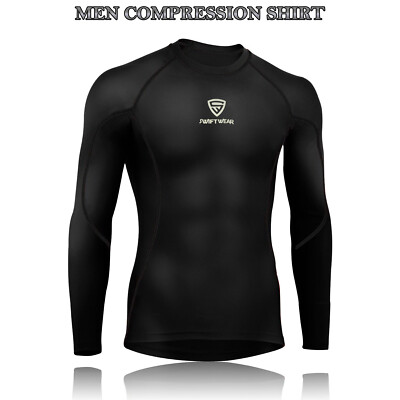 Herren Kompressionsrüstung Basisschicht Oberteil Langarm Thermo Fitnessstudio Sport Shirts UK