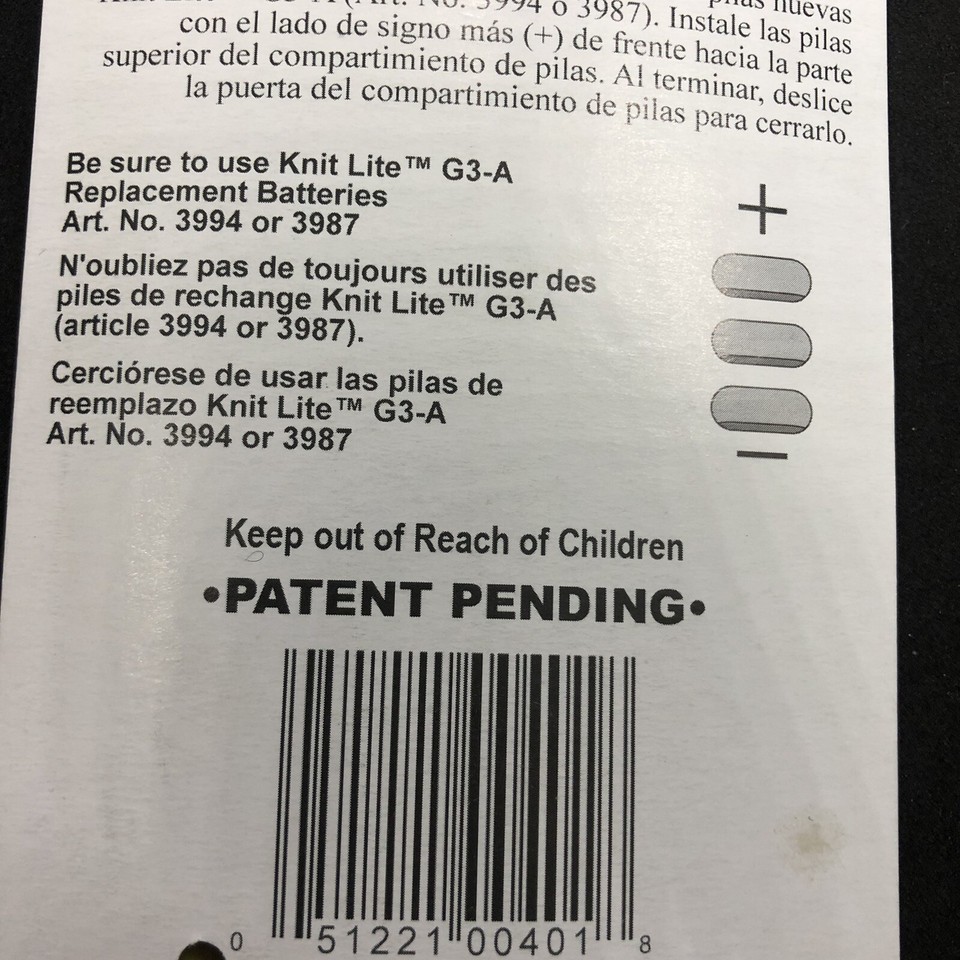 The Knit Lite Light Up Knitting Needles Clover 13" Size 10 6mm Yellow