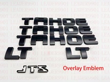 Matte Black Overlay EMBLEM Fit TAHOE Nameplate Letter for GM 07-20 Chevrolet LT
