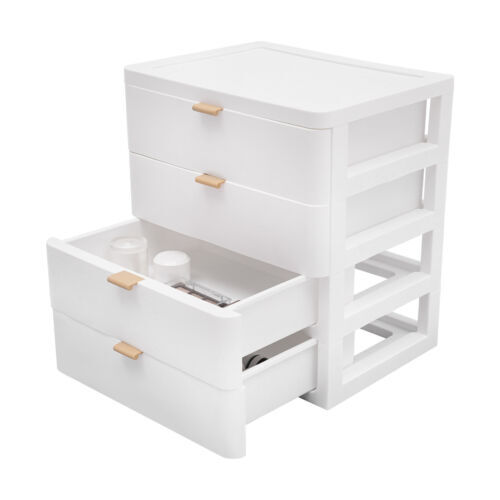 Moderno Organizador de Escritorio Caja de Almacenamiento Cajón Escritorio con Cajón Blanco NUEVO - Imagen 12 de 18