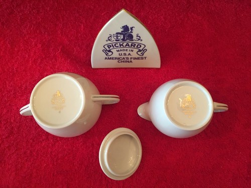 PICKARD Mirage Pattern Sugar Bowl w/Cover & Creamer, NEW, Mint, Never Used - Picture 3 of 3