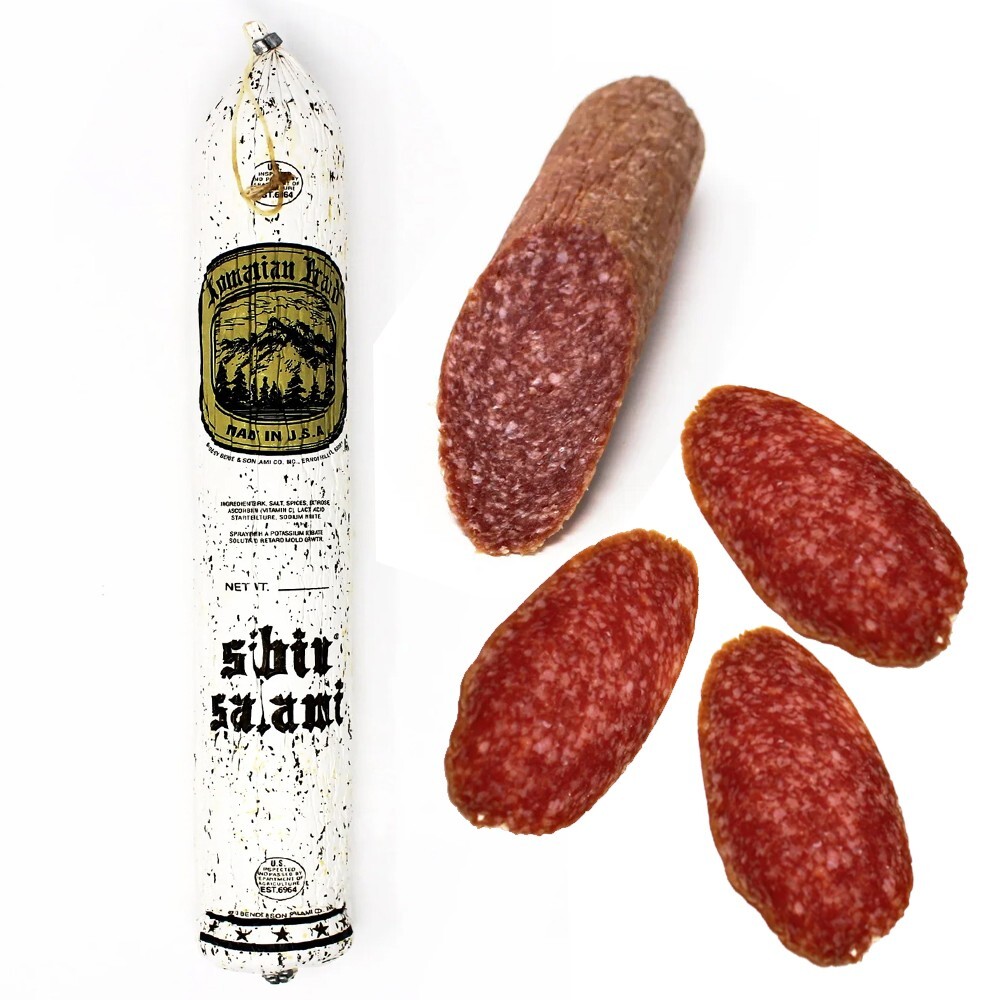 Deli Salami Romanian Brand Sibiu Dry Aged Pork Sausage lb