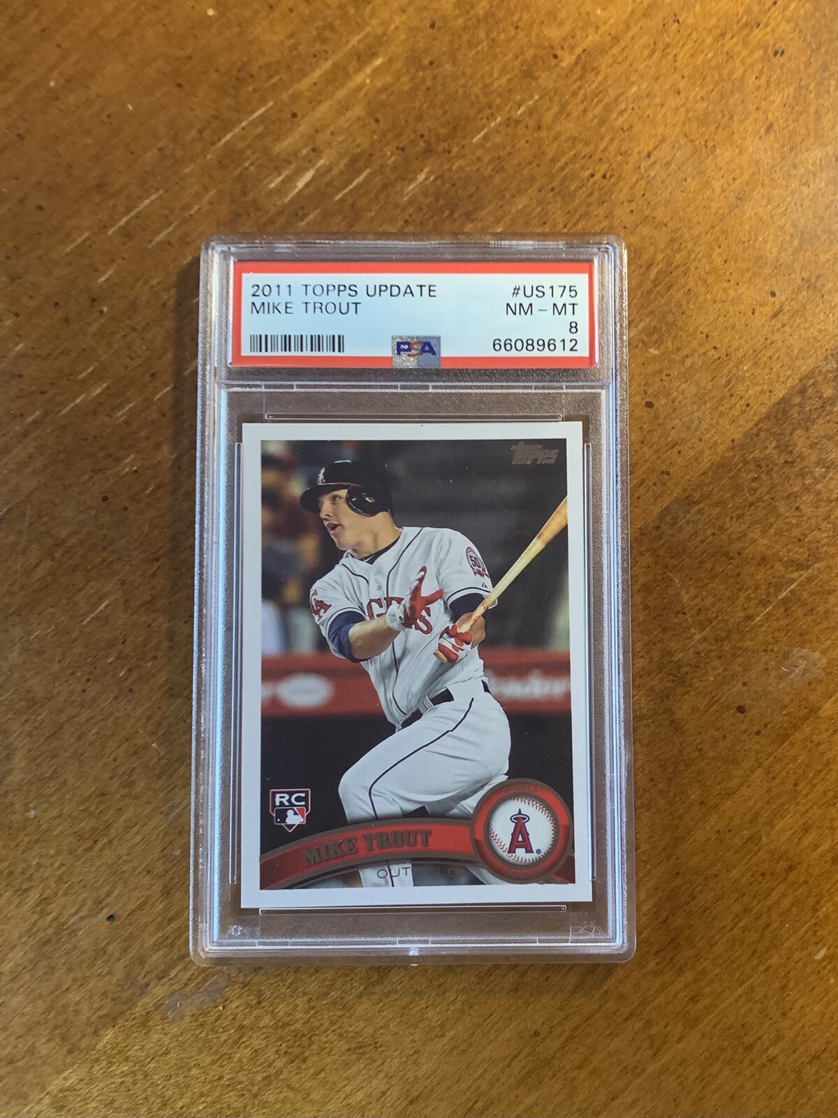 MIKE TROUT 2011 TOPPS UPDATE #175 RC ROOKIE CARD LOS ANGELES ANGELS PSA 8 NM-MT