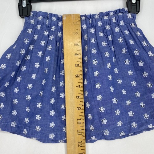 Cat & Jack Girls XS Pull-On Skirt Chambray Blue with White Embroidered Flowers - Picture 5 of 5