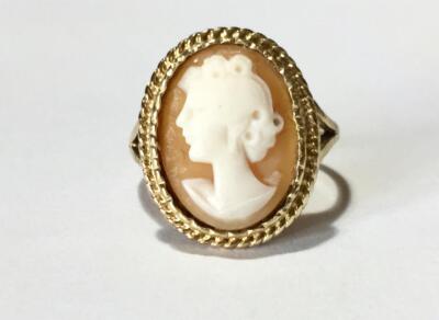 Kamee eleganter Ring 9 kt Gelbgold gepunzt