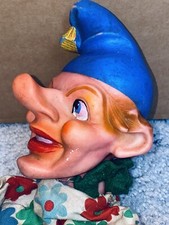 Vintage German Hand Puppet Vinyl Rubber Plastic Head Germany Doll Jester Clown